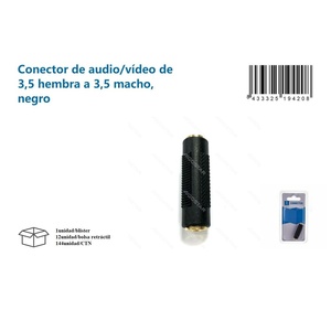 Connettore Audio/Video da 3.5mm femmina a 3.5mm maschio-nero-accessori elettronici - Product Image 1