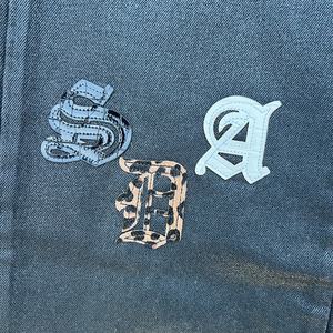 Jeans en denim ciré pour homme de haute qualité, logo personnalisé, style Y2K, taille plus, patchwork de fourrure, ample, droit, jambe large, noir - Product Image 5