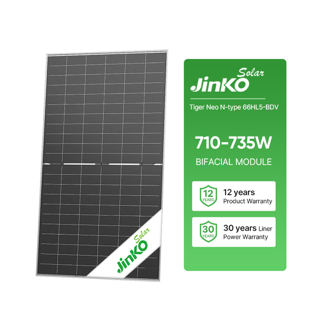 Jinko Cheap Price Solar Panel N-type TOPCon Cells JKM710-735N-66HL5-BDV 710W 720W Bifacial Solar Module
