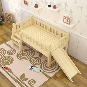 <span class=keywords><strong>Lit</strong></span> <span class=keywords><strong>superposé</strong></span> en bois pour enfants avec toboggan, style moderne, remise, avec bébé endormi et garçon, chambre d'enfant - Product Image 6