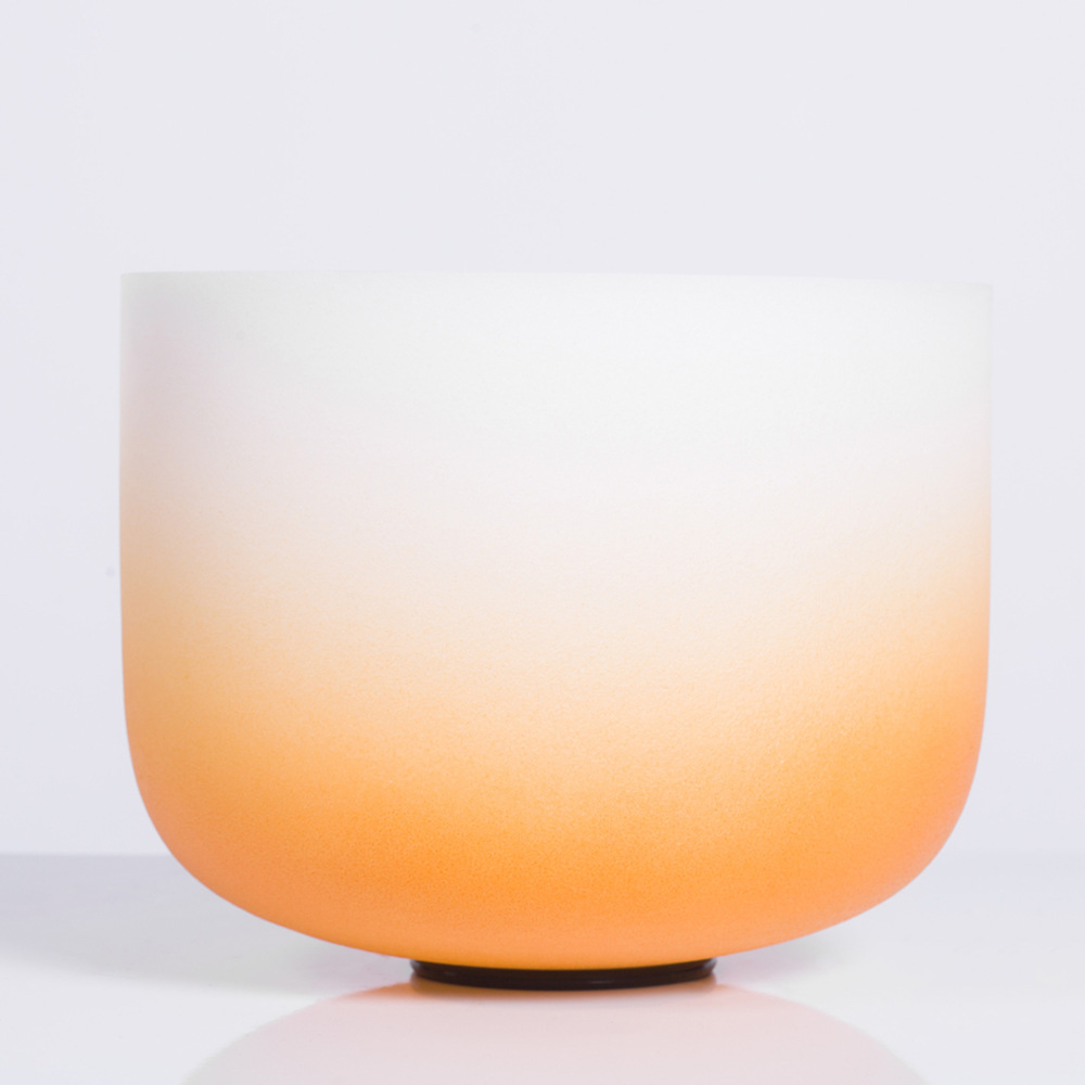 Чакра оранжевого цвета матовый кварцевый кристалл поющая чаша 8-12 дюймов поделки