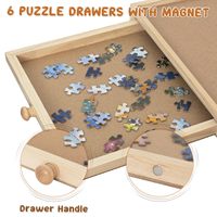 Planche de puzzle en bois de 1500 pièces-6 tiroirs, table de puzzle rotative, table de puzzle avec couvercle-tables de puzzle portables