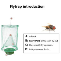 Handig, stevig hangend vliegenvangnet voor buiten - herbruikbaar, weerbestendig, milieuvriendelijk, groot formaat voor bestrijding van fruitvliegen en wespen.