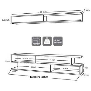 Mobile <span class=keywords><strong>TV</strong></span> Moderno Sospeso <span class=keywords><strong>a</strong></span> Parete in Legno, Mobile Porta <span class=keywords><strong>TV</strong></span> da Parete - Product Image 4