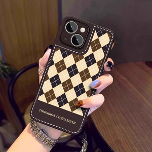 เคสโทรศัพท์หนัง PU ลายอาร์ไกล์ย้อนยุคสำหรับ iPhone, เคสกันกระแทกหรูหราลายเพชรแบบวินเทจ - Product Image 4