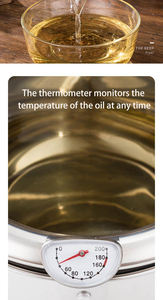 YUEDISI estilo japonés 304 cocina de acero inoxidable Tempura sartén freidora olla profunda con termómetro para Cocina de Inducción - Product Image 6