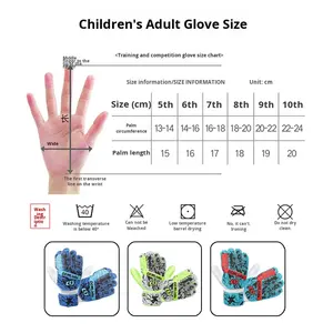 Guantes de Portero de Fútbol de Goma Transpirables con Protección para los Dedos, Antideslizantes y Resistentes al Desgaste, Todas las Tallas para Adultos y Niños - Product Image 6