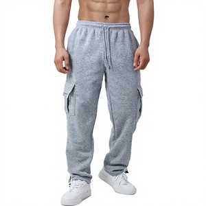 Men's Gray Lightweight Cargo Sweatpants Elastic Waist Drawstring Multiple Pockets Casual Jogger Pants OEM Service Summer - Product Image 6