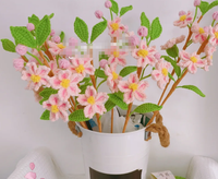 Fleurs de cerisier au crochet pour le printemps, bouquet fait main pour mariage, décoration intérieure et cadeau