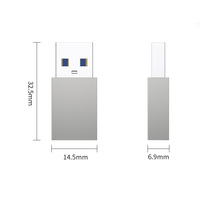 Konverter Adaptor USB 3.1 Tipe-C Pria ke USB 3.0 Wanita dengan Pengisian Cepat & Transfer Data untuk Kamera Komputer (Paduan Aluminium)