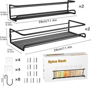 Porte-épices mural en métal 2 tailles <span class=keywords><strong>sans</strong></span> perçage - Product Image 3