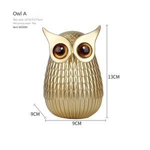تمثال بومة من الراتنج بتصميم إسكندنافي عصري، تحفة فنية حيوانية لطيفة من الراتنج لتزيين خزانة التلفاز ورف الكتب وغرفة المعيشة وسطح المكتب والمنزل - Product Image 6