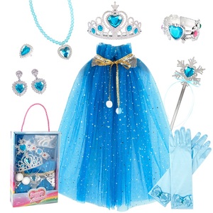 2026 Hot Sale Fancy Kids Princess Cloak <strong>Queen</strong> Cape With Accessories Birthday Party Gift Set - Product Image 6