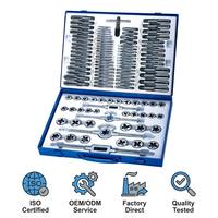 Kit de réparation de filetages ISO haute performance 110 pièces, jeu de tarauds et filières en acier Gcr15, fournisseur OEM ODM, garantie 3 ans, pour filetage droit