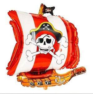 Cartone animato di squalo corsaro Film di alluminio animale palloncino 18 pollici rotondo pirata compleanno natale nuovo anno <span class=keywords><strong>festa</strong></span> decorazione all'ingrosso - Product Image 3
