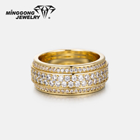 Personnalisable S925 Argent 10K/14K Or Massif Coupe Ronde VVS Moissanite Bague de Fiançailles Nouveau Design pour Hommes
