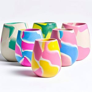 Verres à vin incassables en silicone en forme d'œuf, sans pied, avec logo personnalisé, réutilisables pour les fêtes, le camping, les plages et les bateaux - Product Image 1