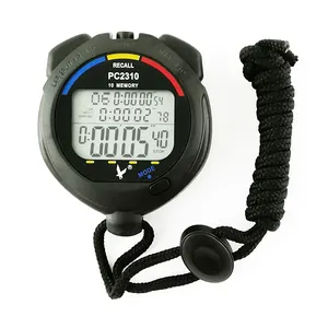 PC2310 Stopwatch Berenang Tahan Air Besar 3 Baris Tampilan 10 Putaran Dual Split Memori Recallable Digital Stopwatch Olahraga