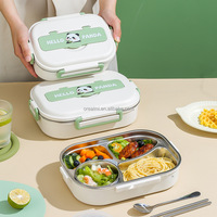 Warmhalte-Bento-Brotdose aus 304 Edelstahl, Umweltfreundlicher Essensbehälter mit Suppenbecher für Schule und Kinder