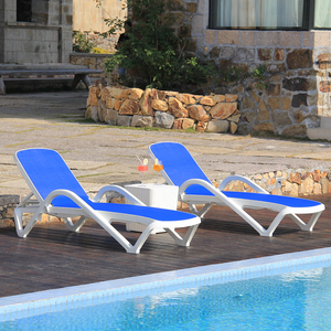 <span class=keywords><strong>Chaise</strong></span> <span class=keywords><strong>longue</strong></span> de plage pliable <span class=keywords><strong>en</strong></span> <span class=keywords><strong>plastique</strong></span> moderne populaire avec coussins <span class=keywords><strong>en</strong></span> coton pour hôtel et cour - Product Image 2