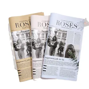 Fashion news paper 2024 British style wrapping paper flower packing material-ROSE