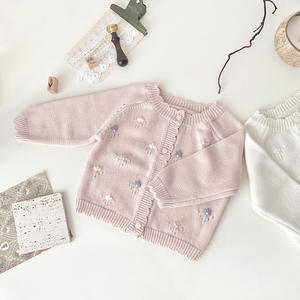 Sonbahar ve Kış Bebek Kız Çocuk Nakışlı Hırka Süveter Bebek Kız Çocuk Reglan Kol Ceket - Product Image 5