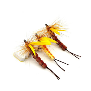 15,6mm amarillo marrón espuma escarabajos mosca barquero tolva pesca con mosca moscas secas espuma flotante Señuelos <span class=keywords><strong>de</strong></span> Pesca trucha lubina Pearch - Product Image 1