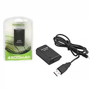 Paquete de batería DC 4800mAh Kit de batería recargable con cable cargador Usb para controlador Xbox 360