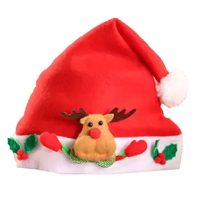 Ornamen Natal dekorasi anak laki-laki perempuan topi untuk pesta Natal alat peraga Natal Santa topi