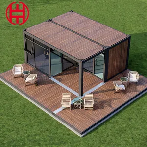 Cabaña de madera de diseños modernos Casas modulares de lujo Desmontable Prefabricado pequeña casa pequeña casas contenedor casa temporal