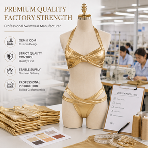 <span class=keywords><strong>Set</strong></span> Bikini Avvolgente in Cotone Lucido Antibatterico, Uniforme da Lavoro Personalizzata per Personale, Costumi da Bagno in 5 Tinte Solide, Etichetta Tessuta Personalizzata in Vita - Product Image 6