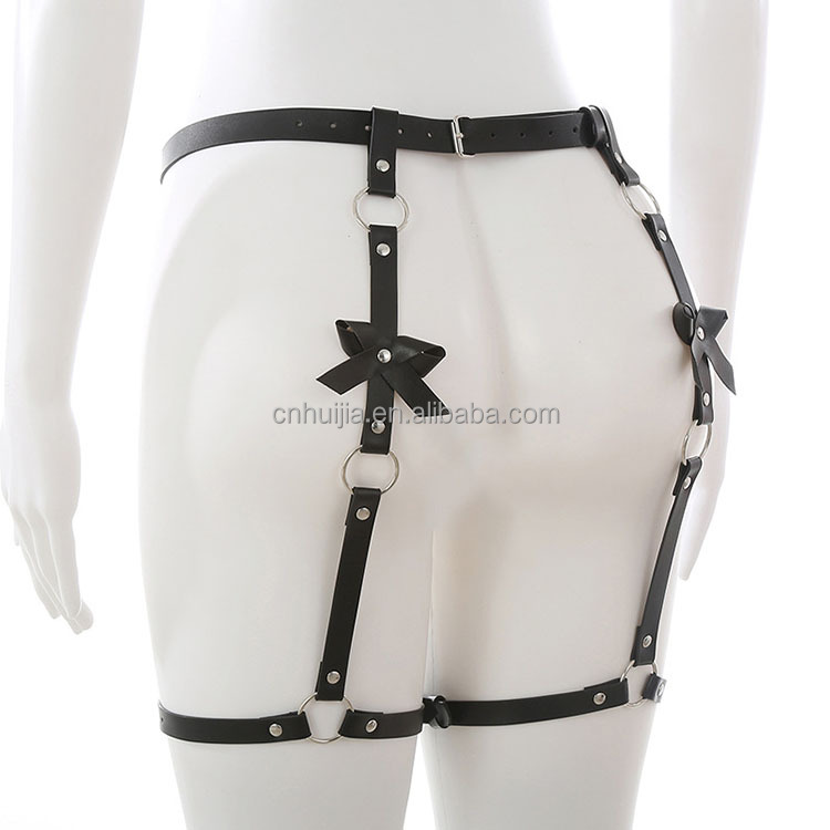 Punk Leather Thigh Harness Garter Belts