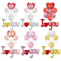 Kits de ballons confettis en Latex pour la saint-valentin, I love You, pour la décoration de fête d'anniversaire et de mariage, 2023