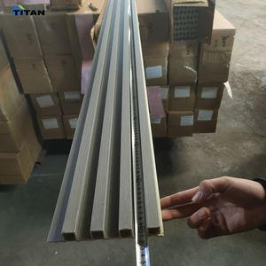 Decorativo de madera paneles exteriores PVC WPC ốp tường thành phần Bảng điều khiển gỗ sáo PVC ngoài trời tường panneles - Product Image 4