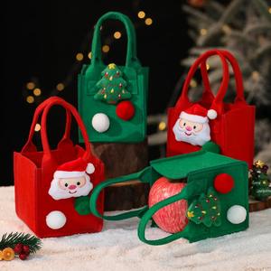 Hochwertige Niedliche Maßgefertigte Weihnachtsabend-Apfel-Filztasche Kleine Handtasche Geschenktasche Fabrik Plüschtier Großhandel OEM-Herstellung - Product Image 3