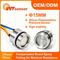 Sensor de Presión Piezoresistivo WTsensor PC8 de 15 mm, Lleno de Aceite, Aislado, Acero Inoxidable 316L, Precisión de 0.2%FS, OEM ODM