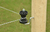 7mm verzinkte stalen houten paal schroef-in bobine isolator voor elektrische omheining draaibare katrol voor paardenhek INS037Y