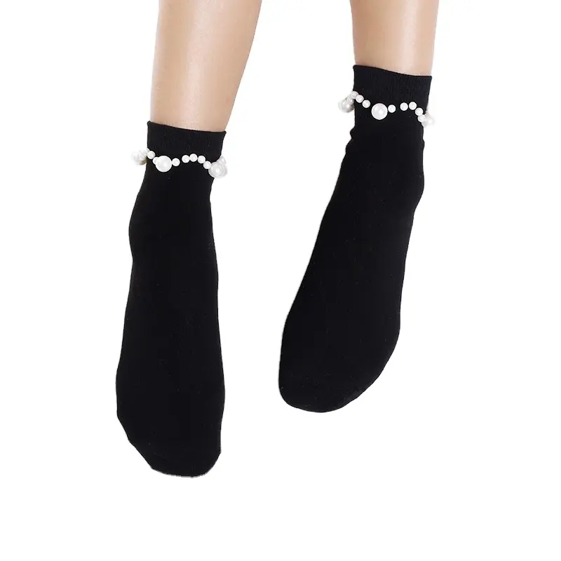 Frühling und Sommer sexy Damen Spitze Mesh Perle Fischernetz Socken transparente elastische Knöchel Netz dünne Damen coole Socken Mesh Rock