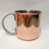 16oz Solid Luxury Moscow Mule Hammered Drum Copper Plated Drinking Coffee Beer Cocktail Vodka Mint Julep Ginger Tea Mug Cup