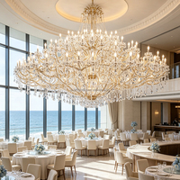 Lustre en verre de grande taille de style européen classique, luminaire suspendu multi-bougies pour hall d'hôtel, salle de mariage, projets d'ingénierie