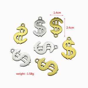 Junkang - Collar Retro con Colgante de Símbolo de Dólar de 14*24 mm, Accesorio de Moda para Llavero, Joyería de Aleación para Manualidades - Product Image 5