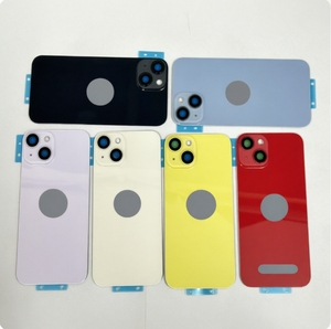 กระจกหลังคุณภาพสูงสำหรับ iPhone 14 และ 14 Plus, 15 Pro, 16 Plus พร้อมกรอบโลหะและวงแหวนแม่เหล็ก ฝาครอบแบตเตอรี่มือถือ - Product Image 1