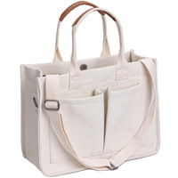 Nouveau Sac Fourre-tout en Toile Grande Taille Couleur Unie pour Femme, Sac à Bandoulière pour Ordinateur Portable, Sac à Main Quotidien pour Maman, Été 2024