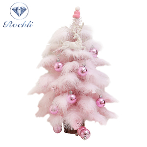 2024 Hot Bán Giáng Sinh Máy Tính Để Bàn Trang Trí Màu Hồng/Màu Xanh Cây Giáng Sinh Lông Thiết Lập Nhỏ Trang Trí Cây Giáng Sinh - Product Image 2