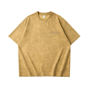 T-shirt streetwear oversize pour homme, coton vintage délavé à l'acide avec impression de citation « Don't Stop », mode urbaine - Product Image 1
