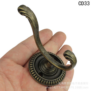 Antique Style Clothes Hook Zinc Alloy Wall Mount 75mm Single Hook Decorative <b>Wardrobe</b> <b>Hardware</b> - Product Image 4