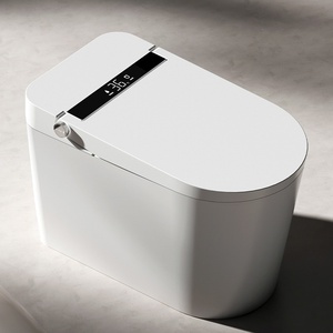 Nouvelle arrivée : WC intelligent en céramique blanche allongé, à poser au sol, avec siège chauffant et séchage à l'air, pour usage domestique - Product Image 1