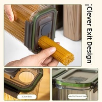 Boîte de rangement pour nouilles séchées en PET, grande capacité, avec couvercle hermétique à clapet, pour pâtes, usage domestique et cuisine