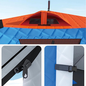 Tente Pop-Up 3-4 Personnes Grand Espace Quatre Saisons pour Camping Extérieur, Tente en Polyester avec Poteaux en Fibre de Verre, Portable, Isolée pour l'Hiver, Facile à Monter - Product Image 3