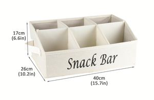 <b>Snack</b> Organizer for Countertop Trapezoid Fabric <b>Snack</b> Bin with Side Handles, 6 Compartment <b>Snack</b> Basket <b>Container</b> - Product Image 5